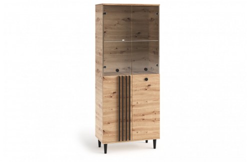 Visoka vitrina LIVIA 06 u modernom stilu - HRAST ARTISAN