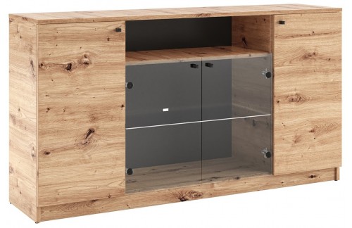 Vitrina Evi I s LED rasvjetom, hrast Artisan - HRAST ARTISAN-HRAST
