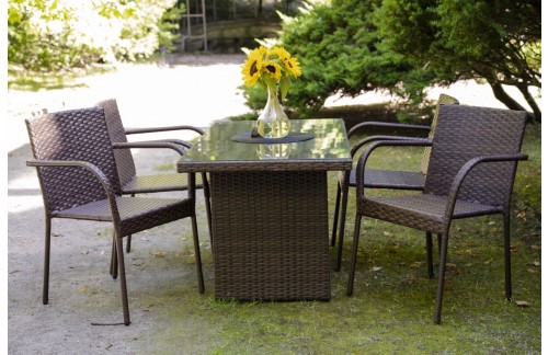 Vrtna garnitura LENTO (tamno smeđa)