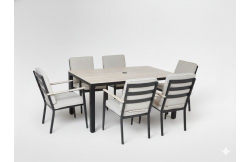 Vrtni jedilni set Vetra (aluminijast, bež, stol i 6 stolov)