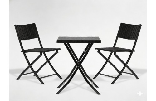 Sklopiva balkonska garnitura Vinko (mizica + 2 stola, antracit)