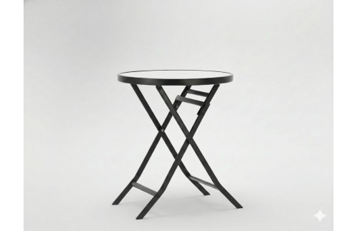 Sklopivi okrugli stolić Basil 60 x 70 cm (crna)